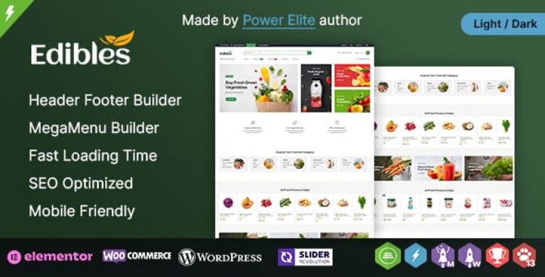 Edibles WP - Organic & Grocery Elementor WooCommerce Theme