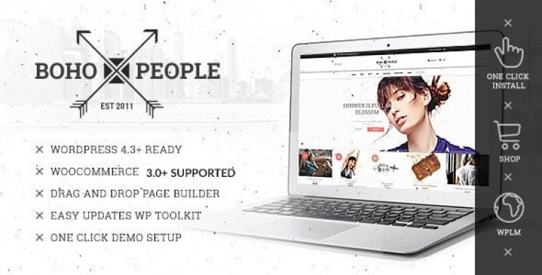 Bohopeople - Unique eCommerce Shop/store Woocommerce Selling Theme for Clothing Fashion