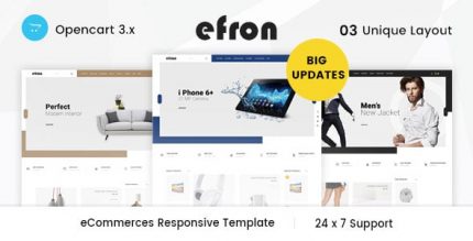 Efron Многоцелевой - Адаптивный Opencart 3.0 Шаблон