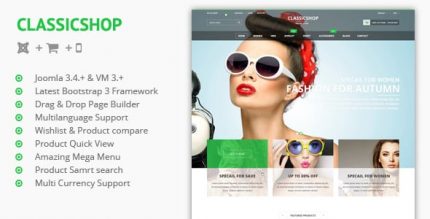 Classic Shop -  Joomla Virtuemart 3 Template
