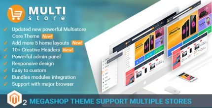 MultiМагазинs - Magento 2 Megashop Шаблон support Multiple Магазинs