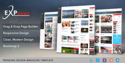 ExpNews - Clean Drag & Drop News Portal Joomla Template