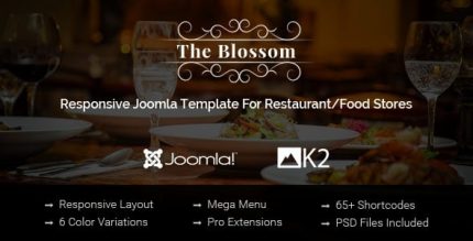Blossom - Responsive Joomla Template For Restaurant/Food stores