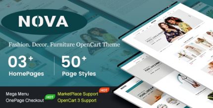 Nova - Адаптивный Мода & Мебельный OpenCart 3 Шаблон с 3 Mobile Layouts Included