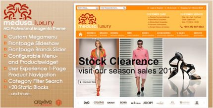 Exdress-Medusa Luxury Мода Магазин Magento Шаблон