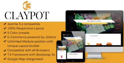Claypot - Responsive Joomla eCommerce Restaurant Template