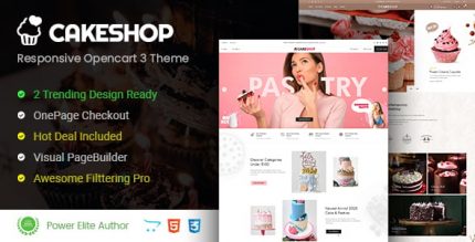 CakeShop - Cake Bakery Магазин OpenCart 3 Шаблон