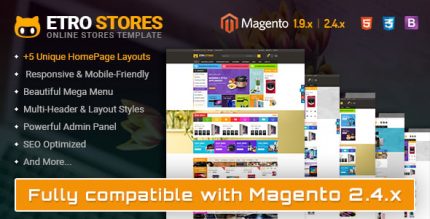 EtroМагазин - Многоцелевой Адаптивный Magento 2 и 1 Шаблон