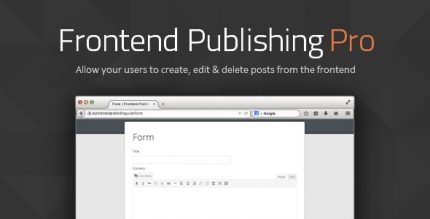 Frontend Publishing Pro - WordPress Post Submission Плагин