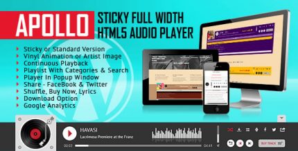 Apollo - Sticky Full Width HTML5 Audio Player - WordPress Плагин