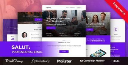 Salut - Professional Агенство Email HTML Шаблон с Stampready Builder + Mailchimp + Mailster