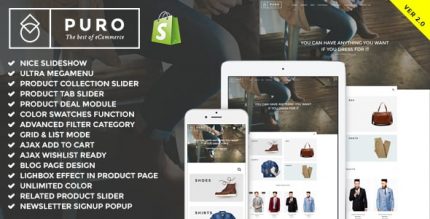 Puro -  Адаптивный Shopify Шаблон (Sections Ready)